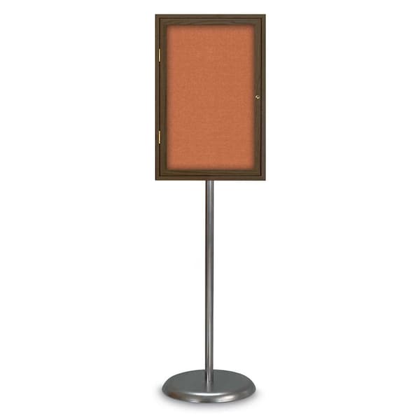 Corkboard, Double Door, Radius Frame, 48x36, UV7003-BRONZE-CLOUD